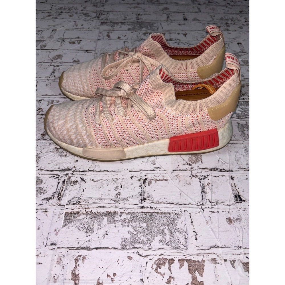 Adidas NMD R1 Primeknit Womens pink/white CQ2030 Running Shoes  Size 8.5 - Picture 6 of 7